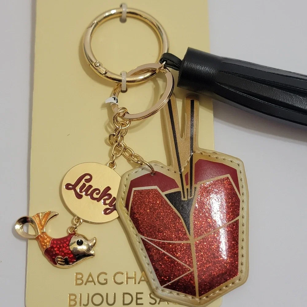 Skinny Dip London Lucky Koi Fish Chinese Takeout‎ Bag Charm Keychain Tassel NWT